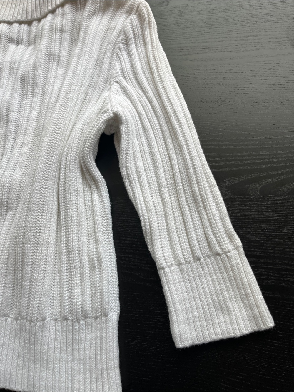 Chaps White 100% Cotton Ribbed Button-Up Cardigan Sweater Large L  - Picture 11 of 16